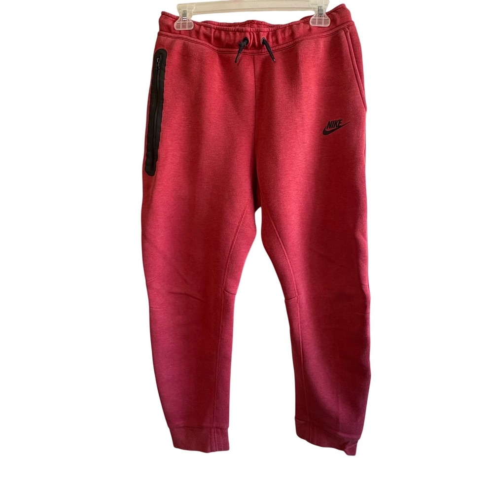 Nike Sportswear Tech Fleece Boys XL Red Jogger Sweatpants Sporty Loungewear Gym